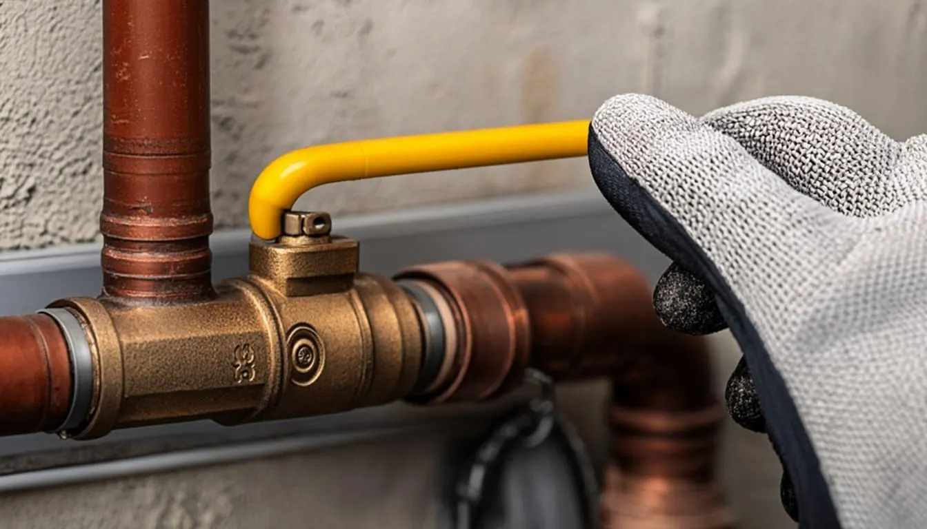 Main water shutoff valve closed to isolate a buried line check at an Ellenton FL home