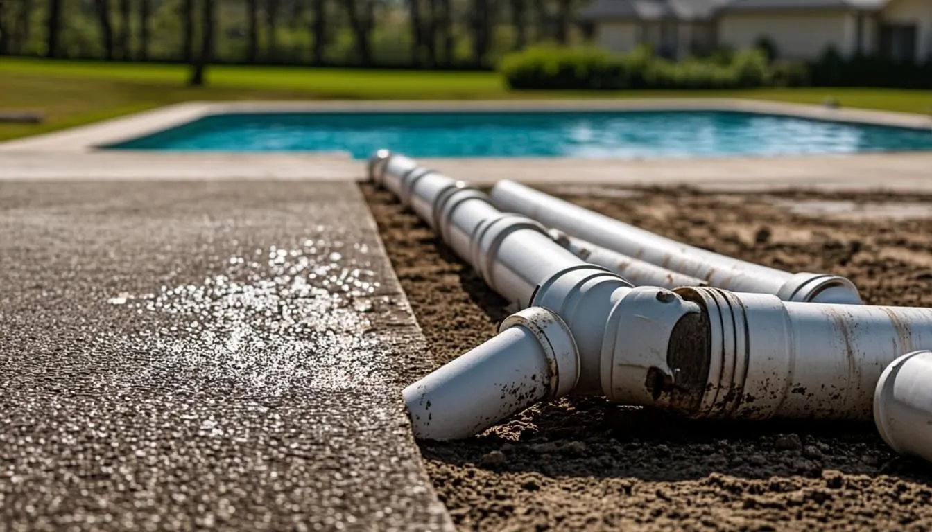 Wet pool equipment pad inspected during a pressure test in Sarasota FL