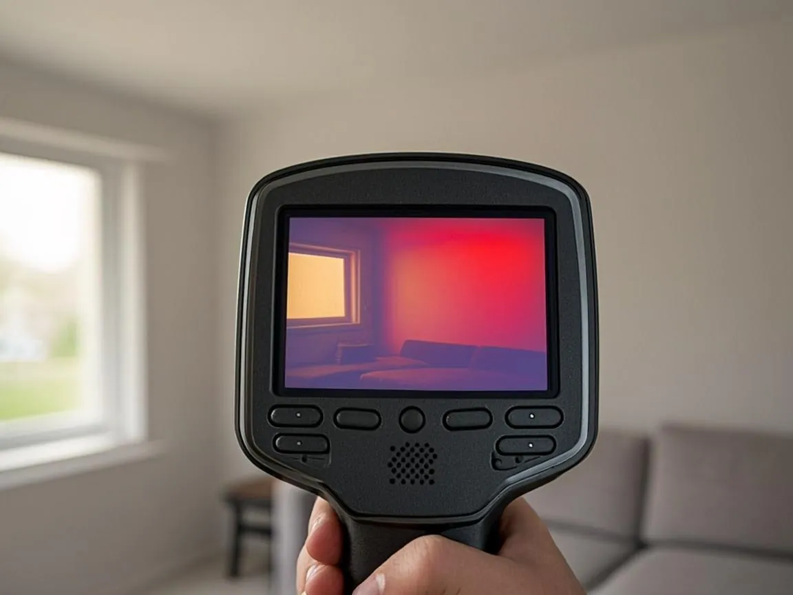 Thermal camera heat map of a floor scan during slab leak detection in Bradenton FL